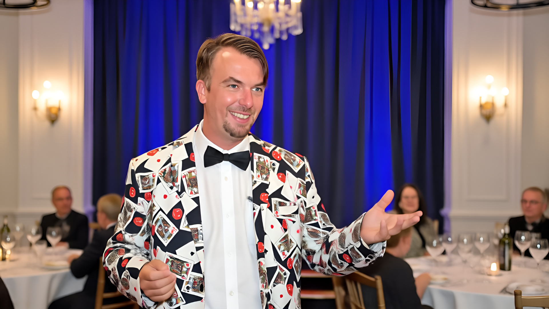 Ash Trix performing magic at an event
