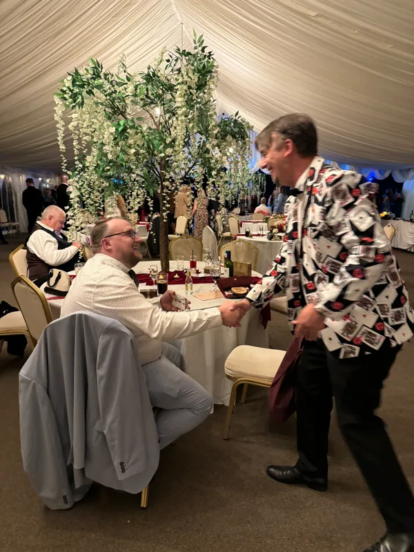 Meeting the wedding guests.