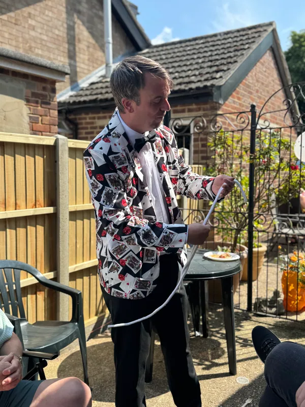 Rope magic at a garden party.