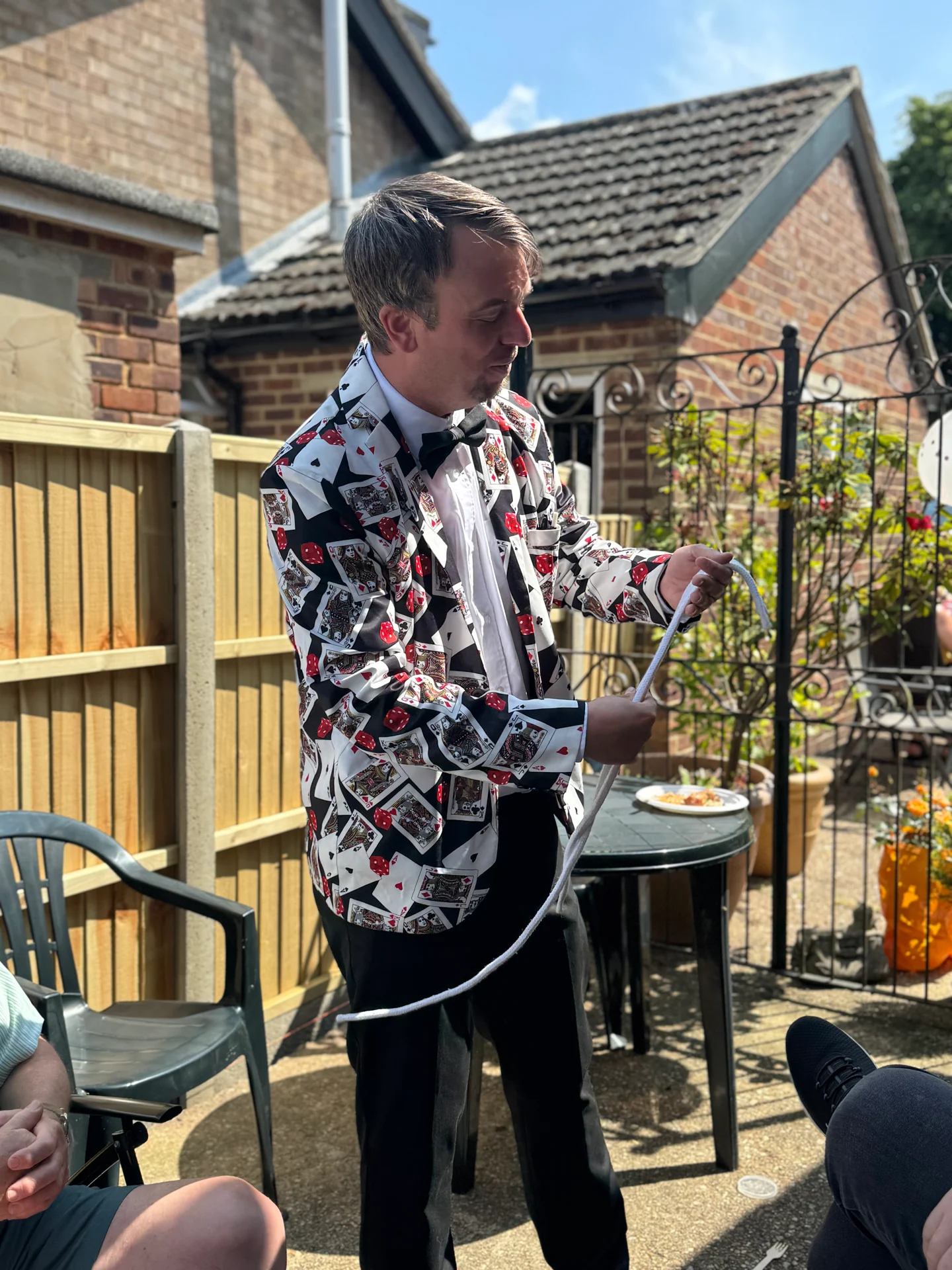 Rope magic at a garden party.